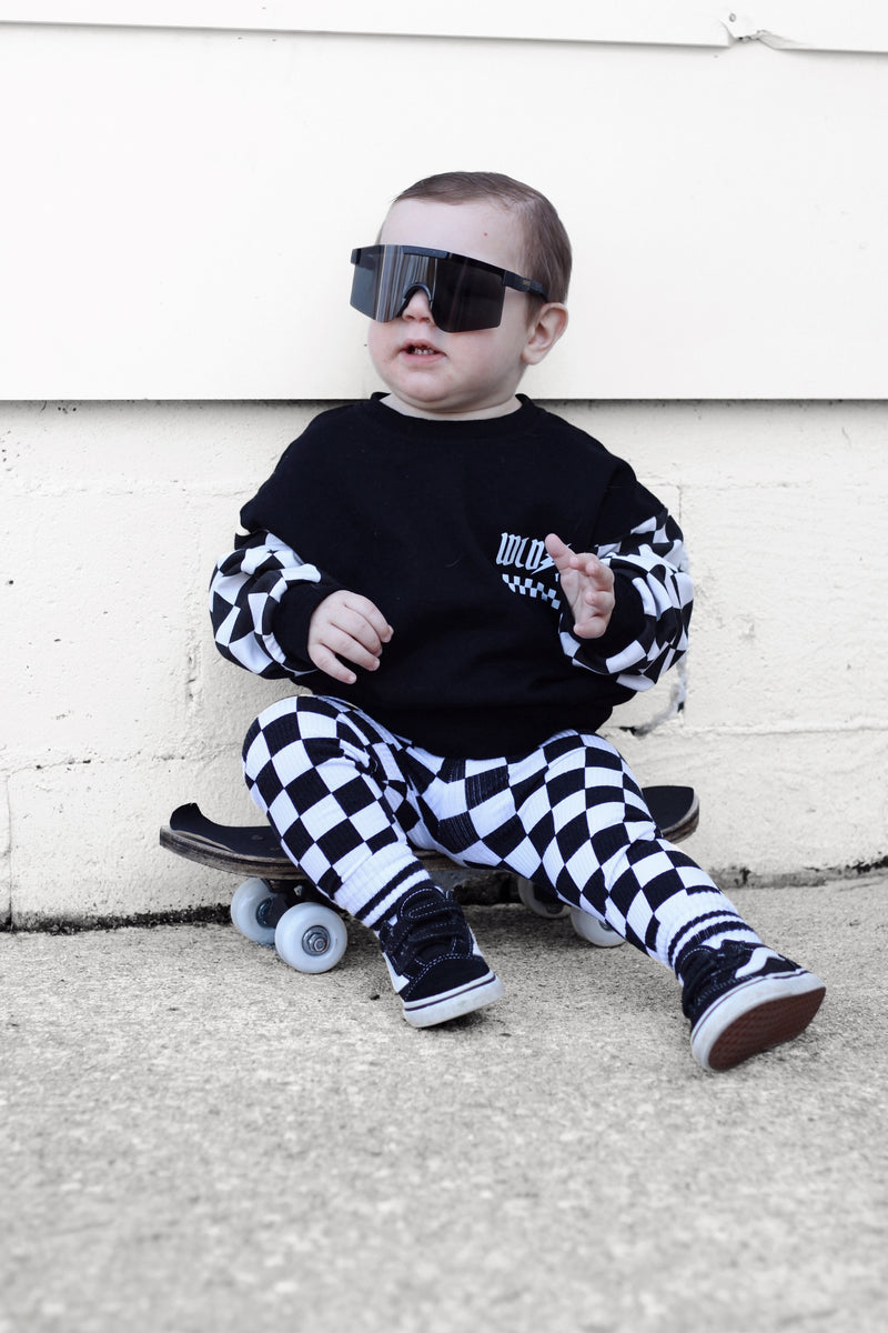 Monochrome Checkered Crew