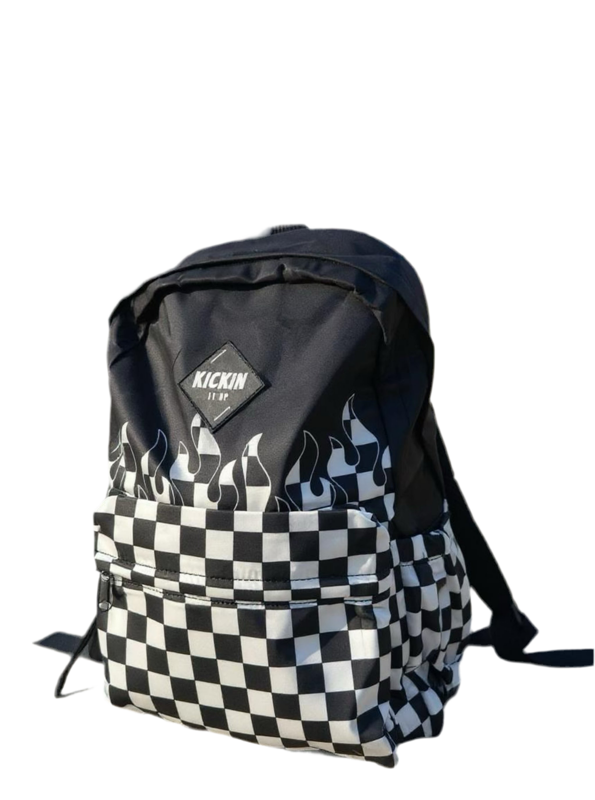 Checker Flames Full Size Backpack