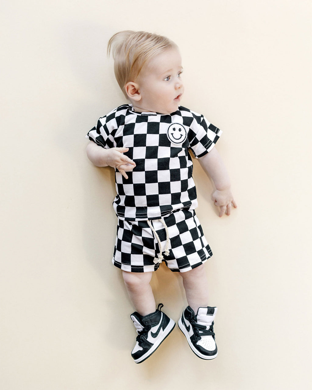 Checkered Shorts Set | Black