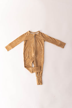 Just Smile Tan | Bamboo Zip Pajamas