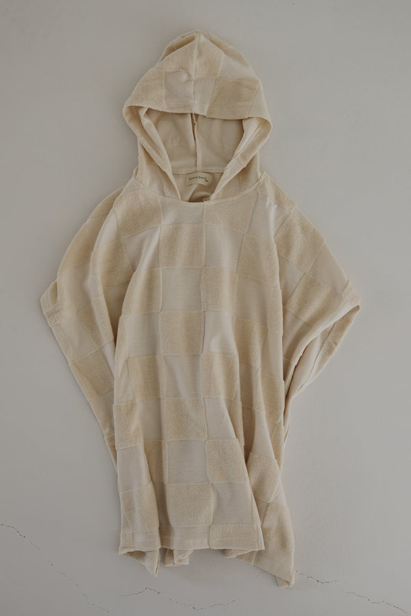 Cream Checkerboard | Hooded Towel