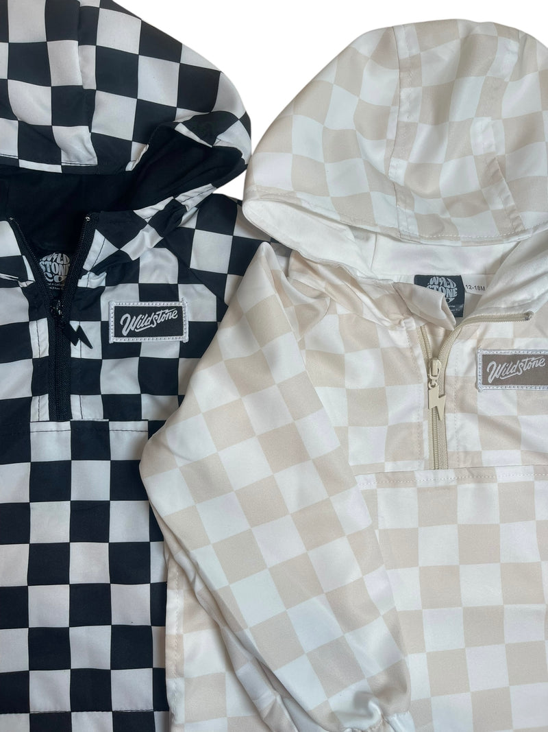 Storm Chaser Checkered Windbreaker- Beige