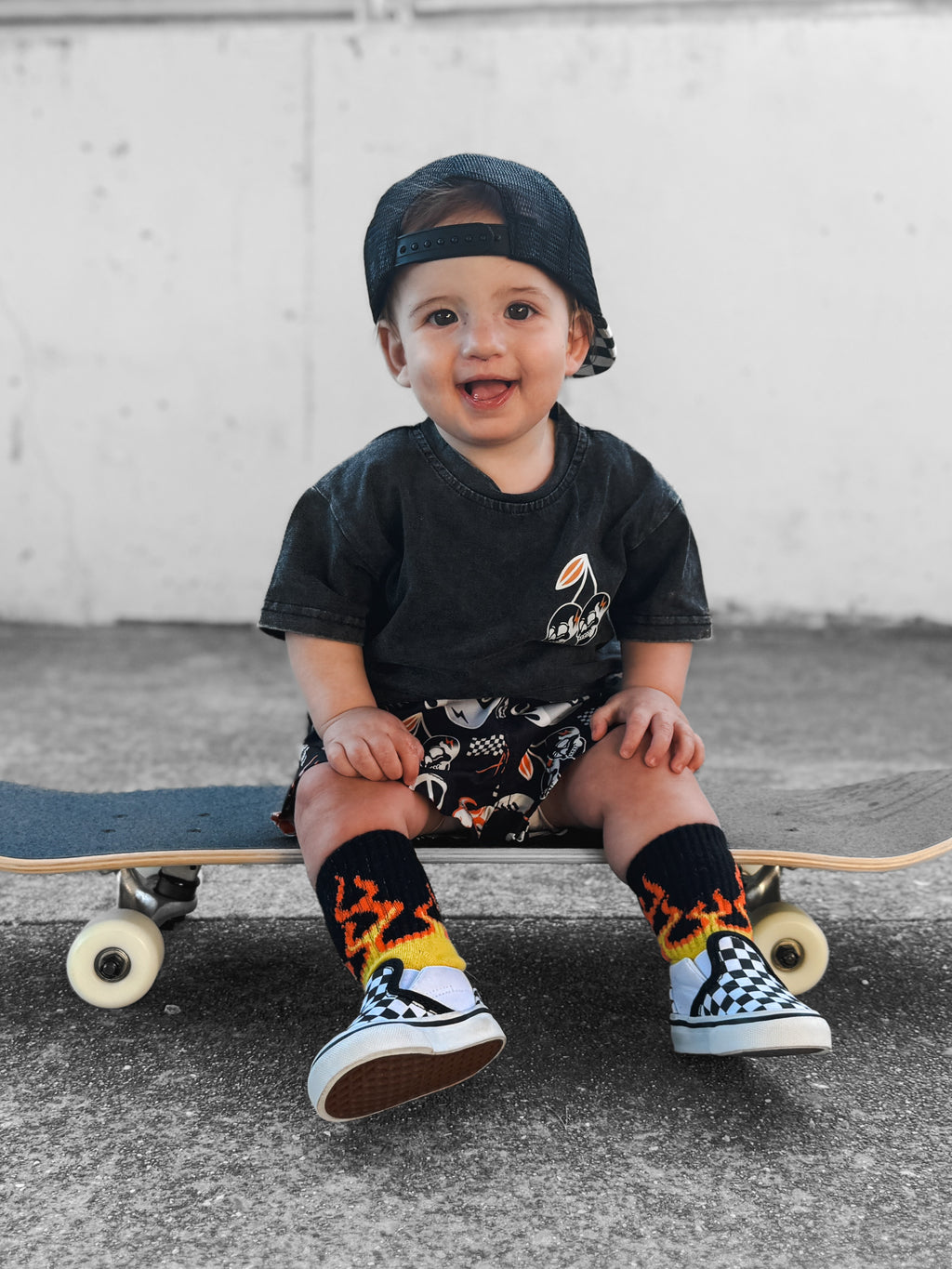 Cherry Skull Acid Wash Tee