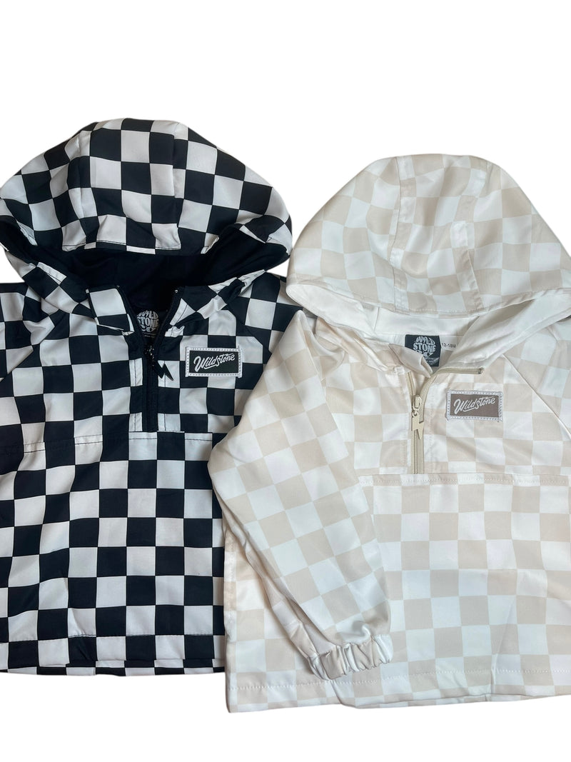 Storm Chaser Checkered Windbreaker- Black