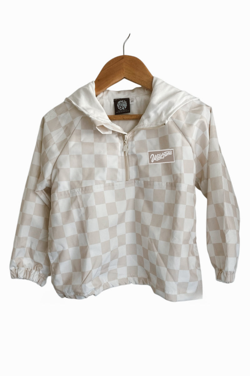 Storm Chaser Checkered Windbreaker- Beige