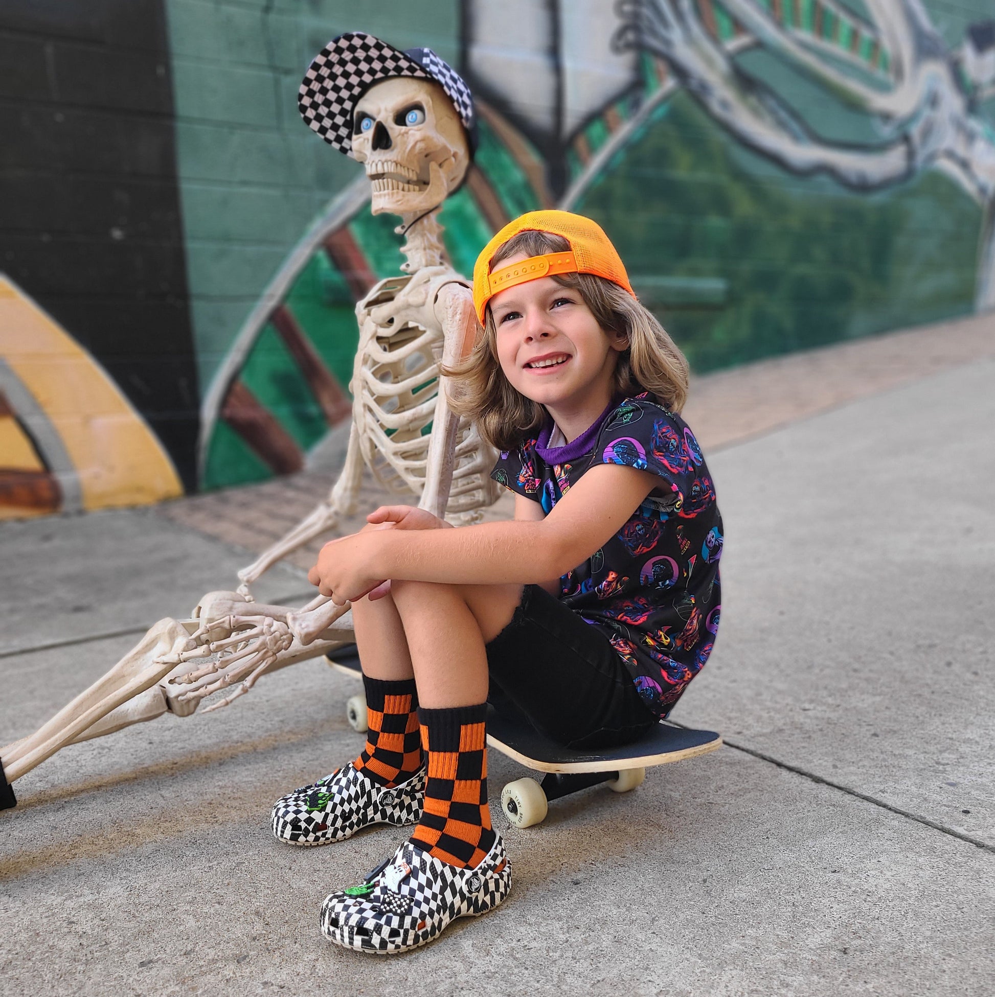 Orange and Black Check