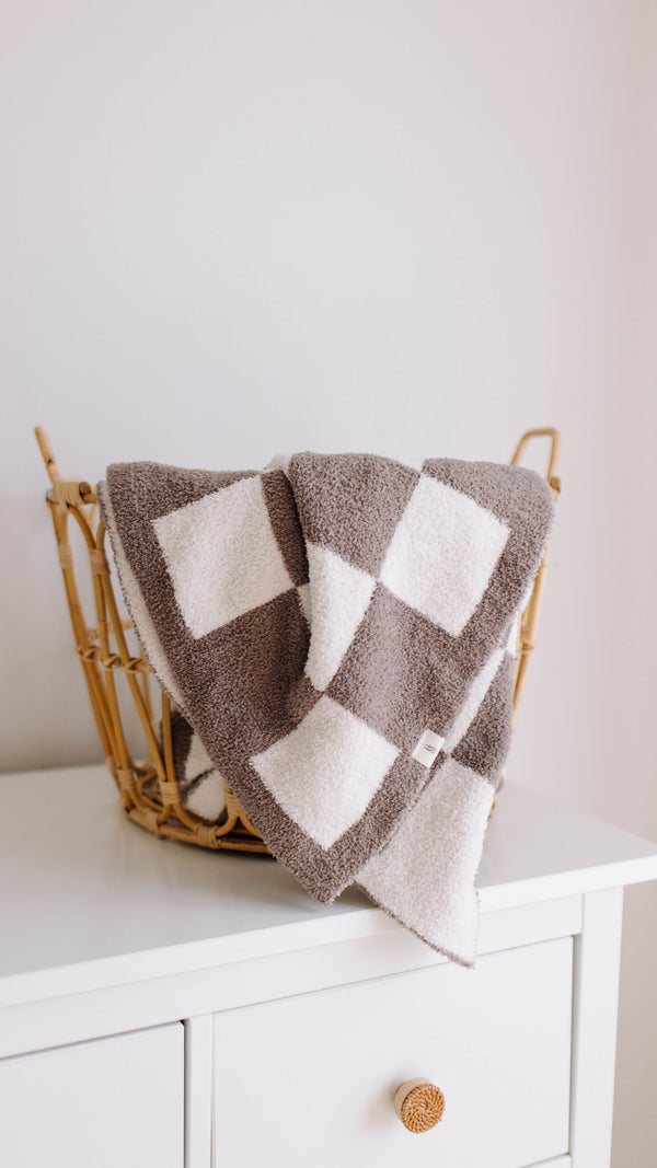 Mushroom Checkerboard | Plush Blanket