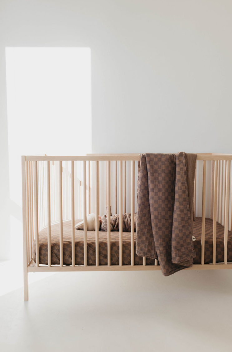 Faded Brown Checker | Reversible Muslin Quilt