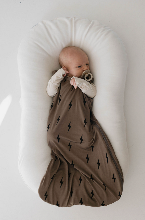 Bamboo Sleep Sack | Brown & Black Lightning Bolt