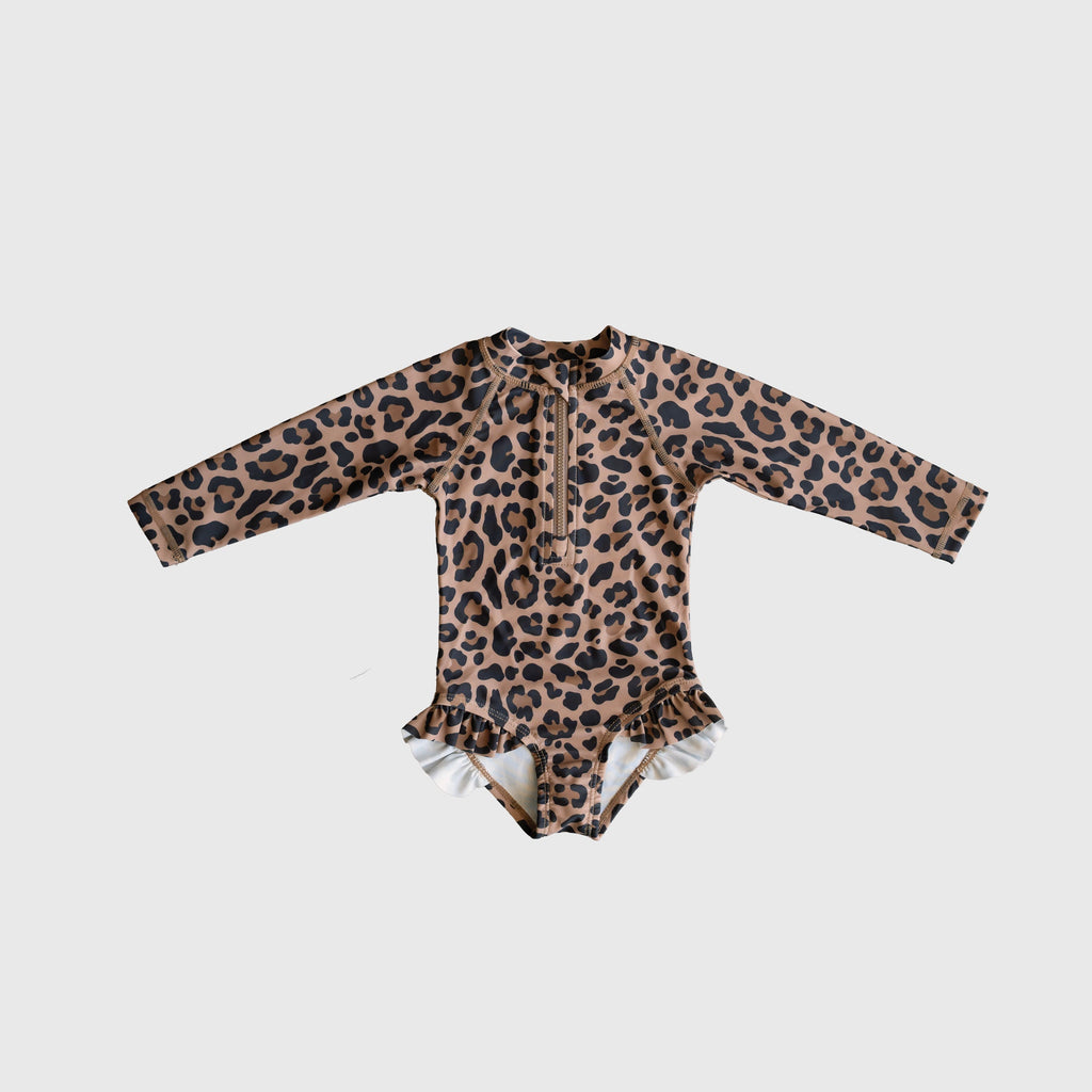 *PRE-ORDER* Girl's Long Sleeve Swimsuit | Leopard