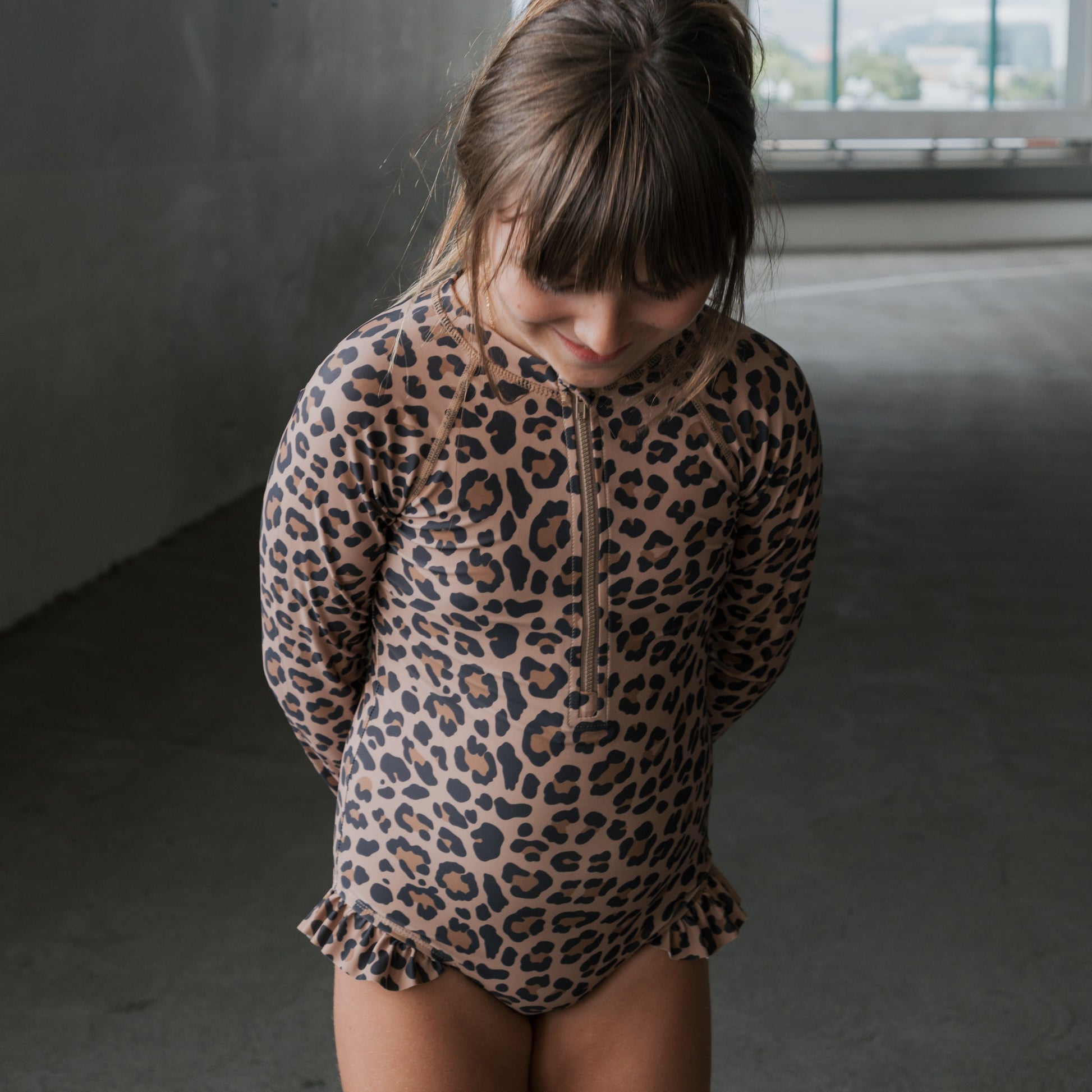 *PRE-ORDER* Girl's Long Sleeve Swimsuit | Leopard